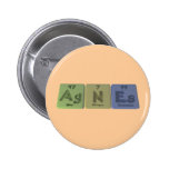 Agnes als silberner StickstoffEinsteinium Anstecknadelbutton