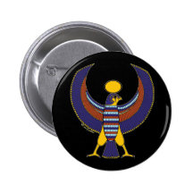 Ägypter Horus Falke-Hieroglyphe steckt fest u. knö Buttons