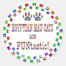 Ägypter Mau Katzen sind FUNtastic Runde Aufkleber