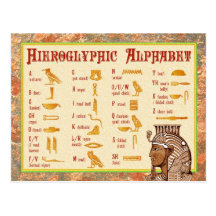 Ägyptisches hieroglyphisches Alphabet-Diagramm Postkarten