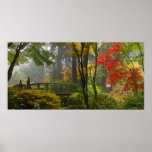 Ahornbaum-Fall-Farben im japanischen Garten-Plakat