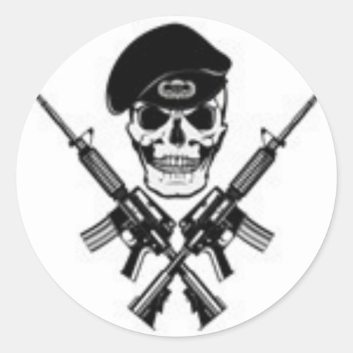 airborneskull runde aufkleber