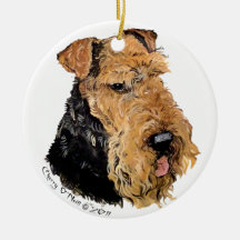 Airedale-Porträt Weihnachtsornament