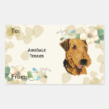 Airedale-Terrier ~ TAN-Blätter-Entwurf Aufkleber