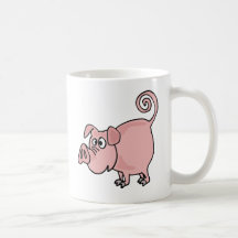 AK-, niedlicher lustiger rosa Schwein-Cartoon Kaffeetasse