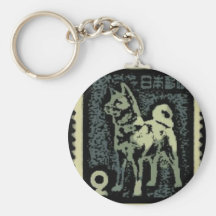 Akita-Briefmarke Schlüsselbänder