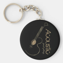 Akustikgitarre-Logo Keychain Schlüsselband