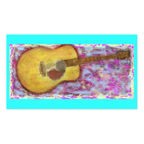 Akustikgitarre mit gelber Patina visitenkarten