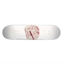 akustischer Gitarrist sitzen Burgunder-Skizze Bedruckte Skateboarddecks