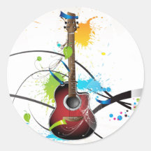 Akustisches Spritzen Runder Sticker