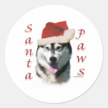 Alaskischer Malamute-Sankt-Tatzen Runder Aufkleber