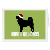 Alaskischer Malamute-Weihnachtsmannmütze karten