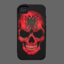 Albanian Flag Skull on Black casemate hüllen