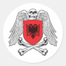 Albanien-gekreuzte Knochen Aufkleber