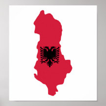 Albanien-Kartenflagge Posterdruck