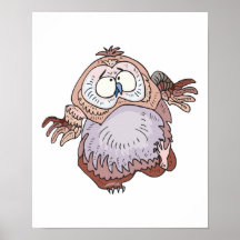 alberne wobbly Eule Posterdruck
