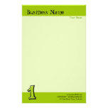 Alberne Zahlen 1 grünes Briefpapier Personalisierte Druckpapiere