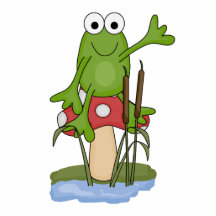 alberner Frosch, der auf Pilz sitzt Acryl Ausschnitte