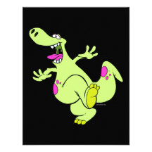 alberner heller tanzender Dino-Dinosaurier-Cartoon Personalisierte Einladungen