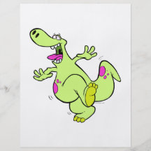 alberner heller tanzender Dino-Dinosaurier-Cartoon Flyer Druck
