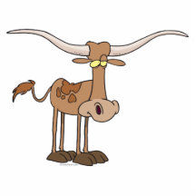 alberner Longhornkuh-Cartooncharakter Photo Skulpturen