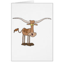 alberner Longhornkuh-Cartooncharakter Grußkarten