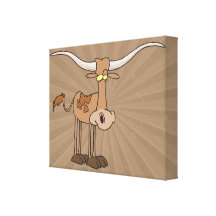 alberner Longhornkuh-Cartooncharakter Gespannte Galeriedrucke