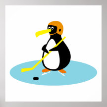 alberner niedlicher Eishockey Penguin Posterdruck
