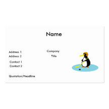 alberner niedlicher Eishockey Penguin Visitenkartenvorlage