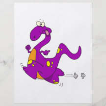 alberner niedlicher laufender lila Dino-Dinosaurie Flyerbedruckung