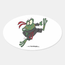 alberner ninja Frosch-Cartoon Stickers
