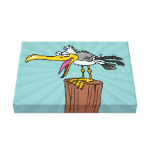 alberner Seemöwe-Cartoon Gespannter Galerie Druck