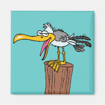 alberner Seemöwe-Cartoon Kühlschrankmagnet