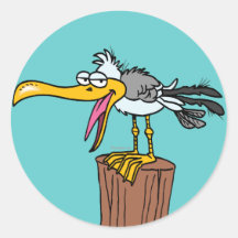 alberner Seemöwe-Cartoon Runde Sticker