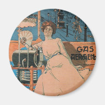 Aleardo Landhaus - Gas Aerogeno - Plakat 1902 Kühlschrankmagnete