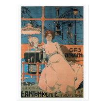 Aleardo Landhaus - Gas Aerogeno - Plakat 1902 Postkarte