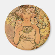 Alfons Mucha ~ die Rose Magnete