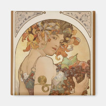 Alfons Mucha - Frucht Kühlschrankmagnet