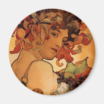 Alfonse Mucha Frucht Magnete