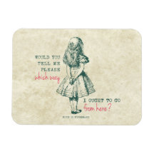 Alice im Wunderland Eckiger Magnet