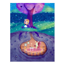 Alice im Wunderland-Postkarte