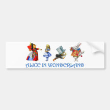 ALICE IM WUNDERLAND U. FREUNDE AUTO AUFKLEBER