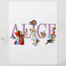 ALICE IM WUNDERLAND U. FREUNDE BEDRUCKTE FLYER