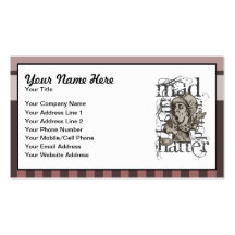 Alice In Wonderland Mad Hatter Grunge (Pink) Business Card Templates