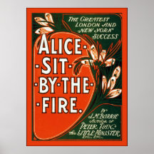 Alice sitzen durch die Feuer ~ Vintage Theater-Anz Posterdrucke