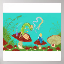 Alice und Caterpillar Plakatdruck