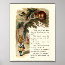 Alice und die Cheshire-Katze Posterdrucke