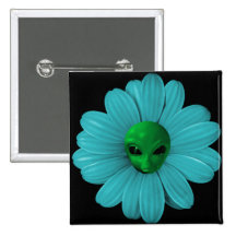 Alien-Blumen-Köpfe Anstecknadel