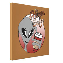 Alien-Café ausgedehnter Leinwand-Druck Galerie Falt Leinwand