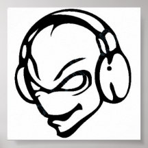 alien DJ Posterdrucke